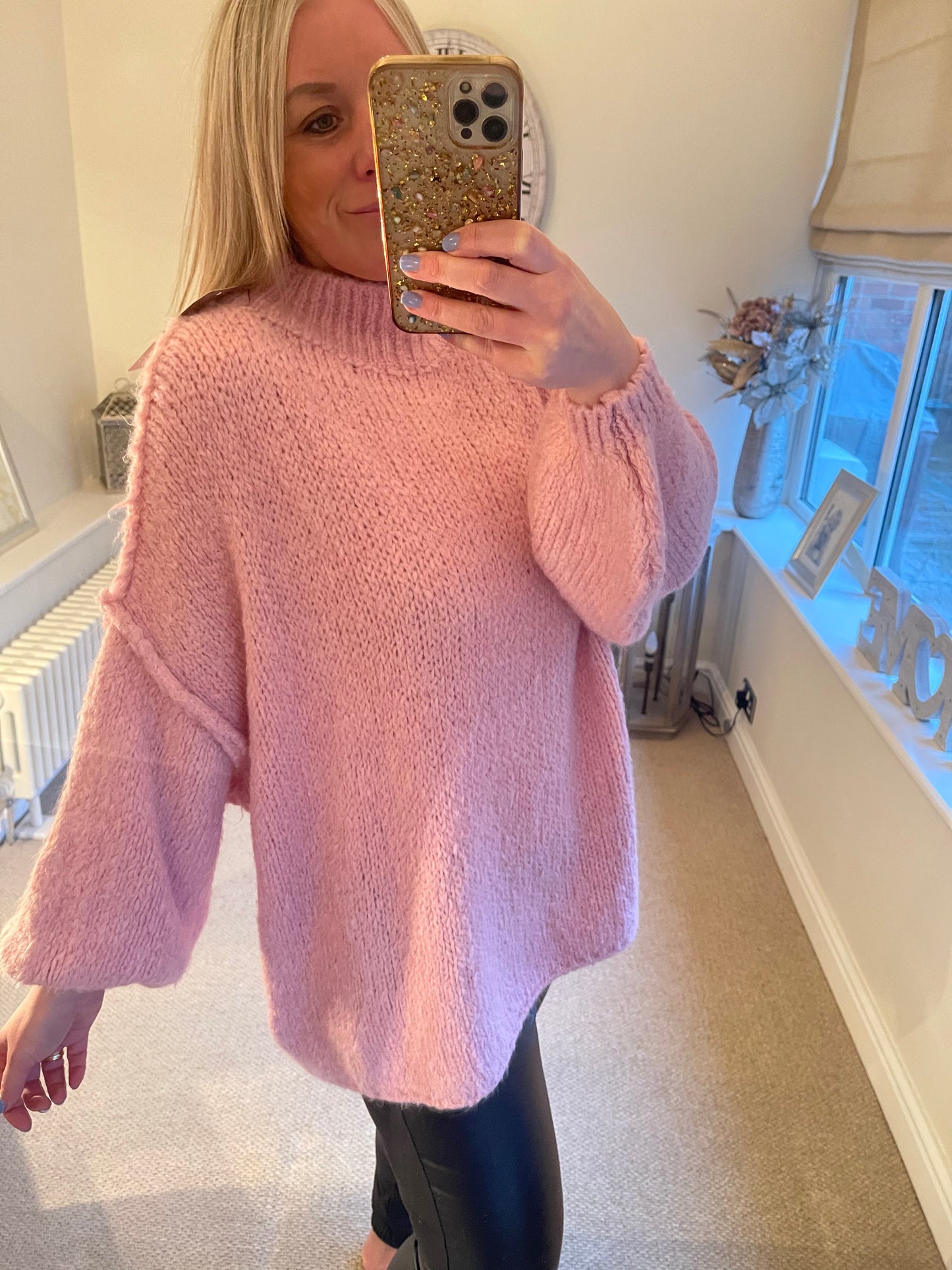 Belinda - Bubble Sleeve Jumper - Pink