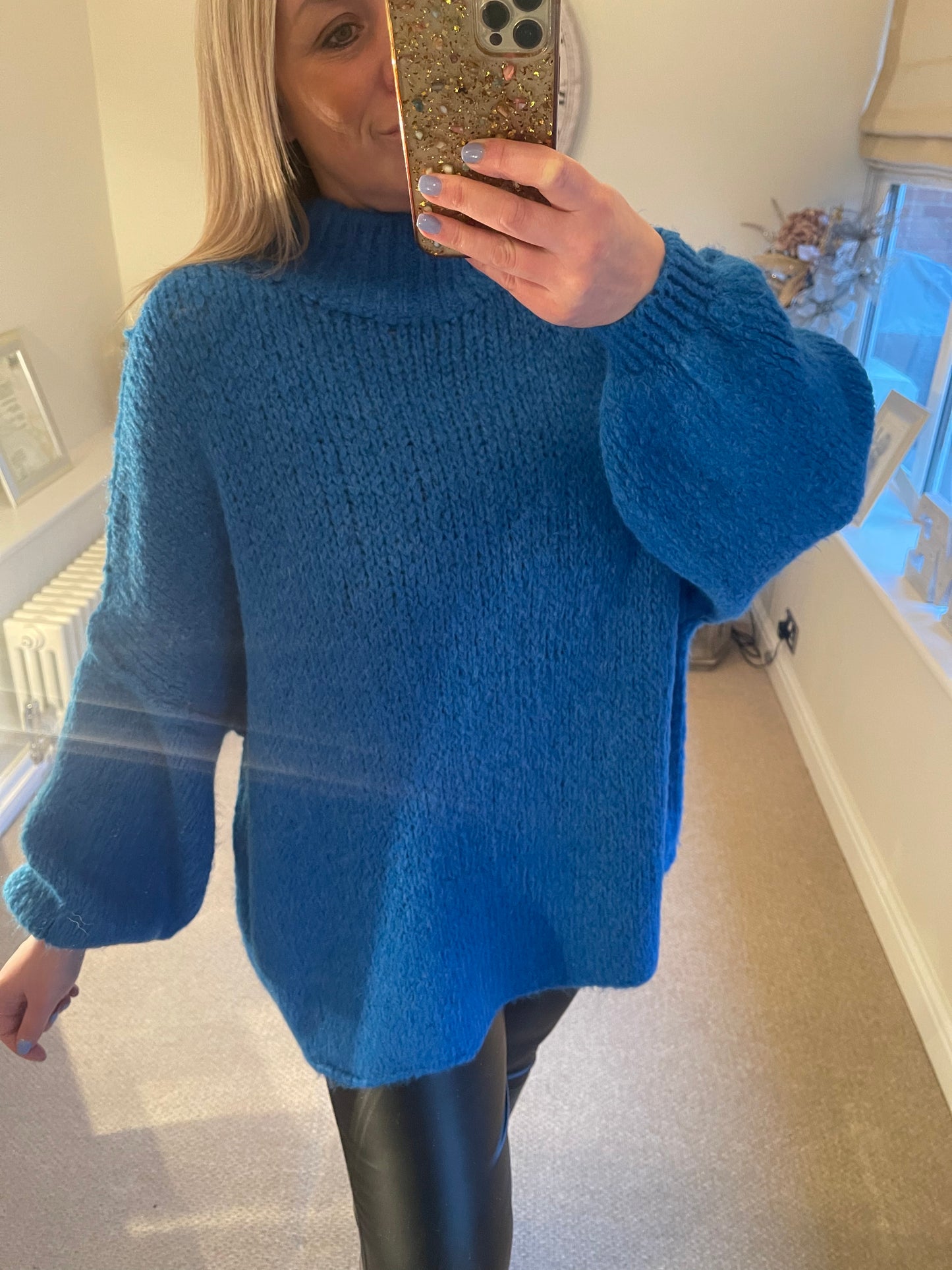 Belinda - Bubble Sleeve Jumper - Royal Blue