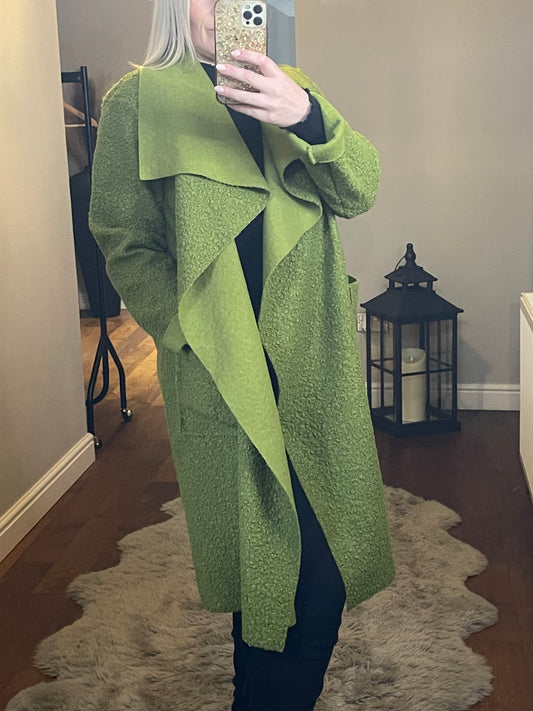 Waterfall Boucle Coats - Pistachio