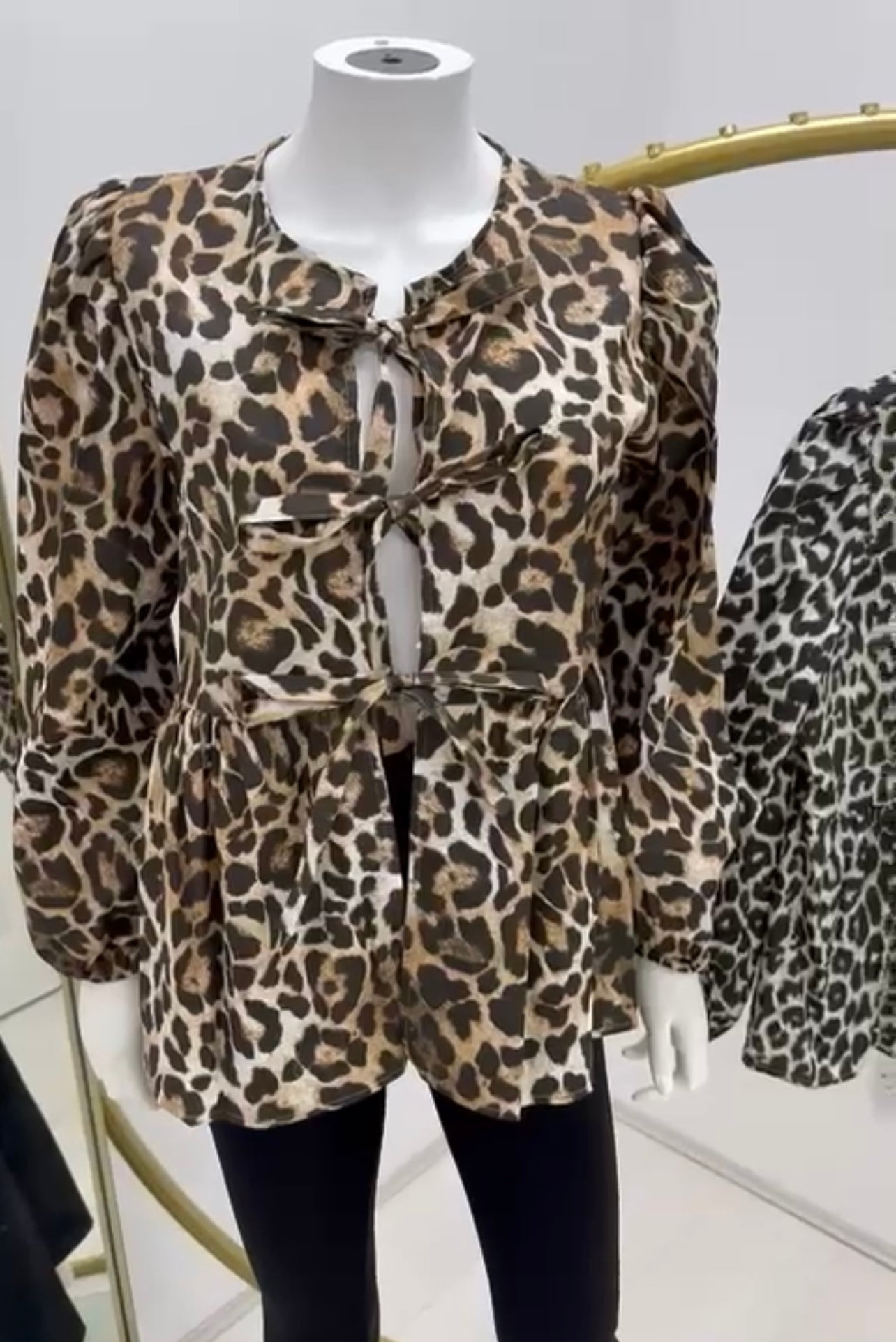 Leopard Bow Blouse