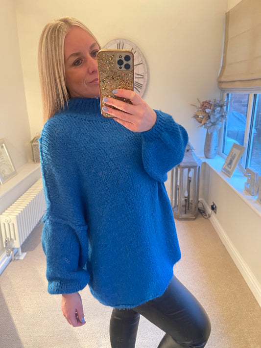 Belinda - Bubble Sleeve Jumper - Royal Blue