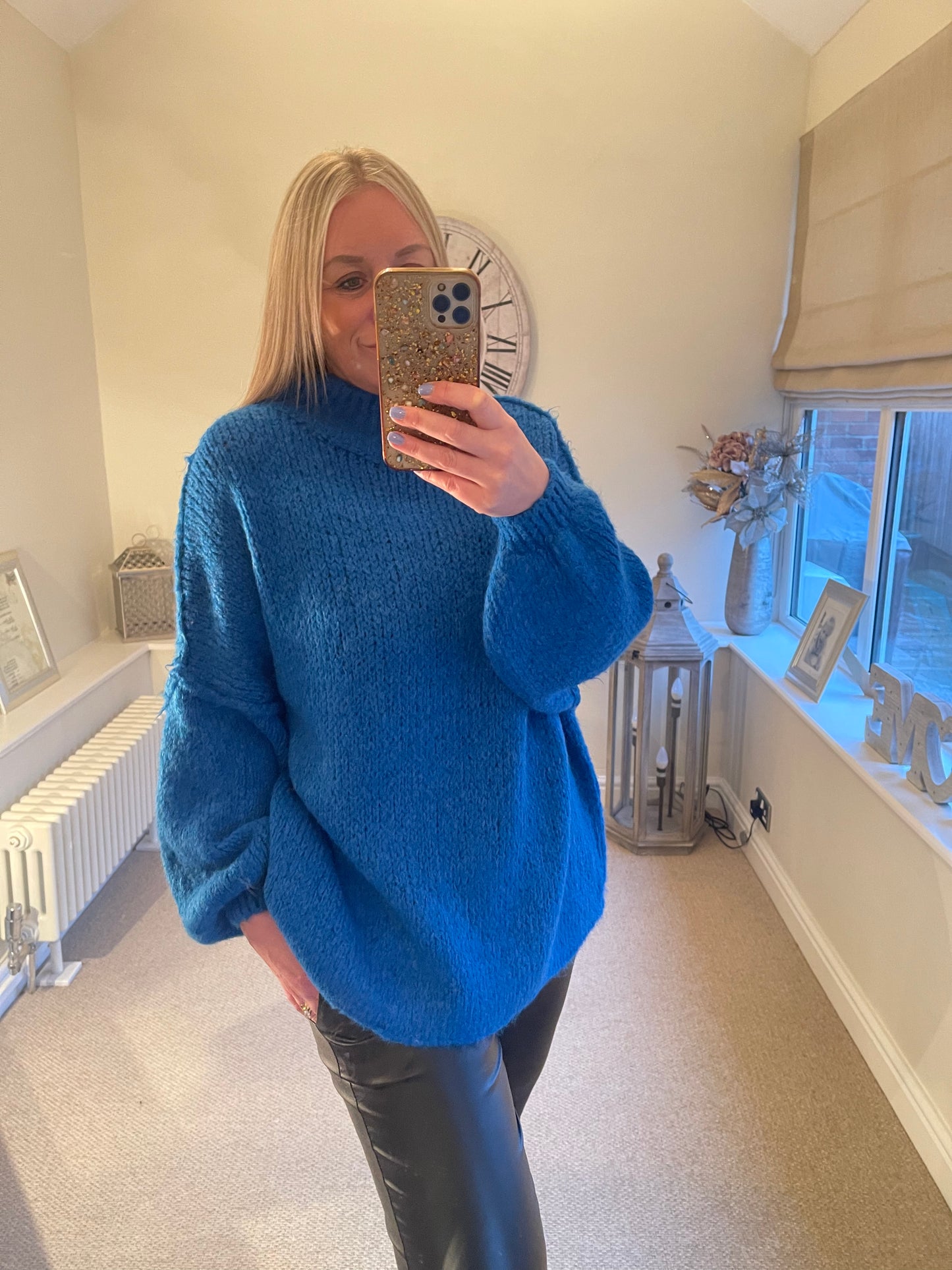 Belinda - Bubble Sleeve Jumper - Royal Blue