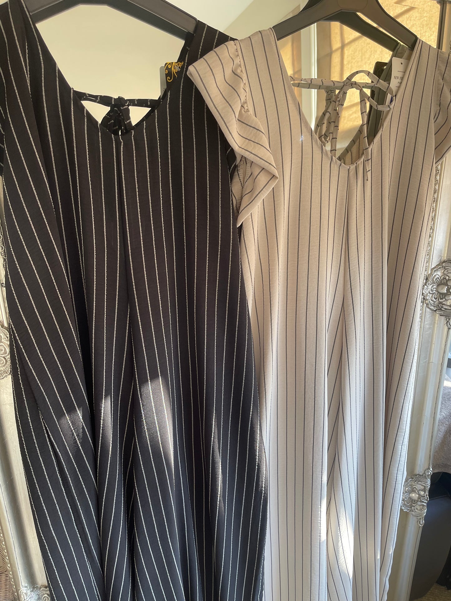 Lola - Pinstripe Jumpsuit - Stone