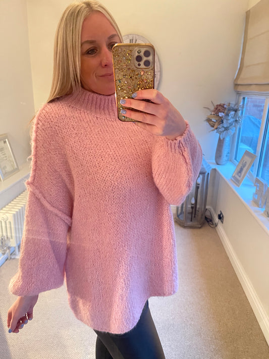 Belinda - Bubble Sleeve Jumper - Pink