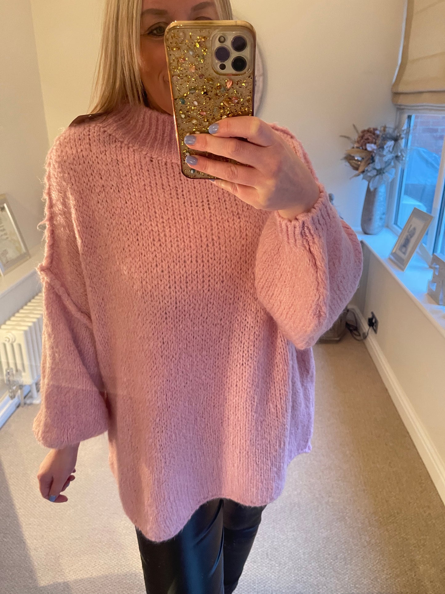 Belinda - Bubble Sleeve Jumper - Pink