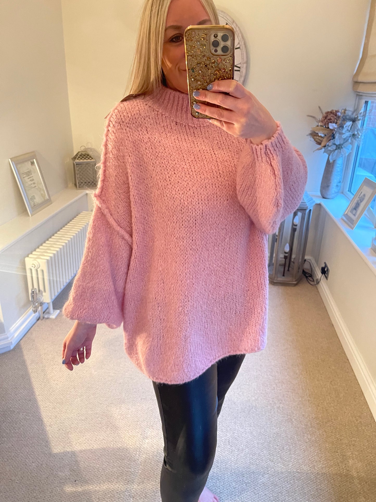 Belinda - Bubble Sleeve Jumper - Pink