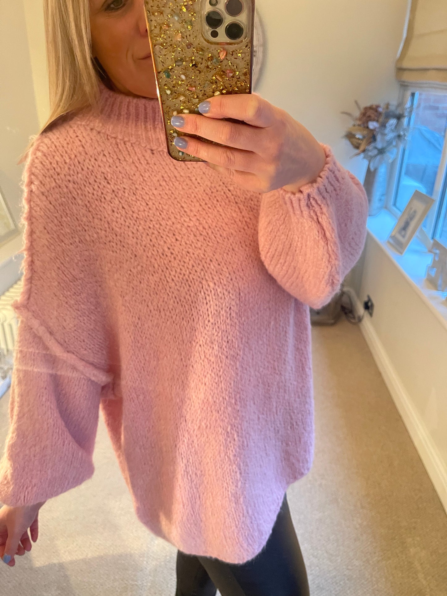 Belinda - Bubble Sleeve Jumper - Pink