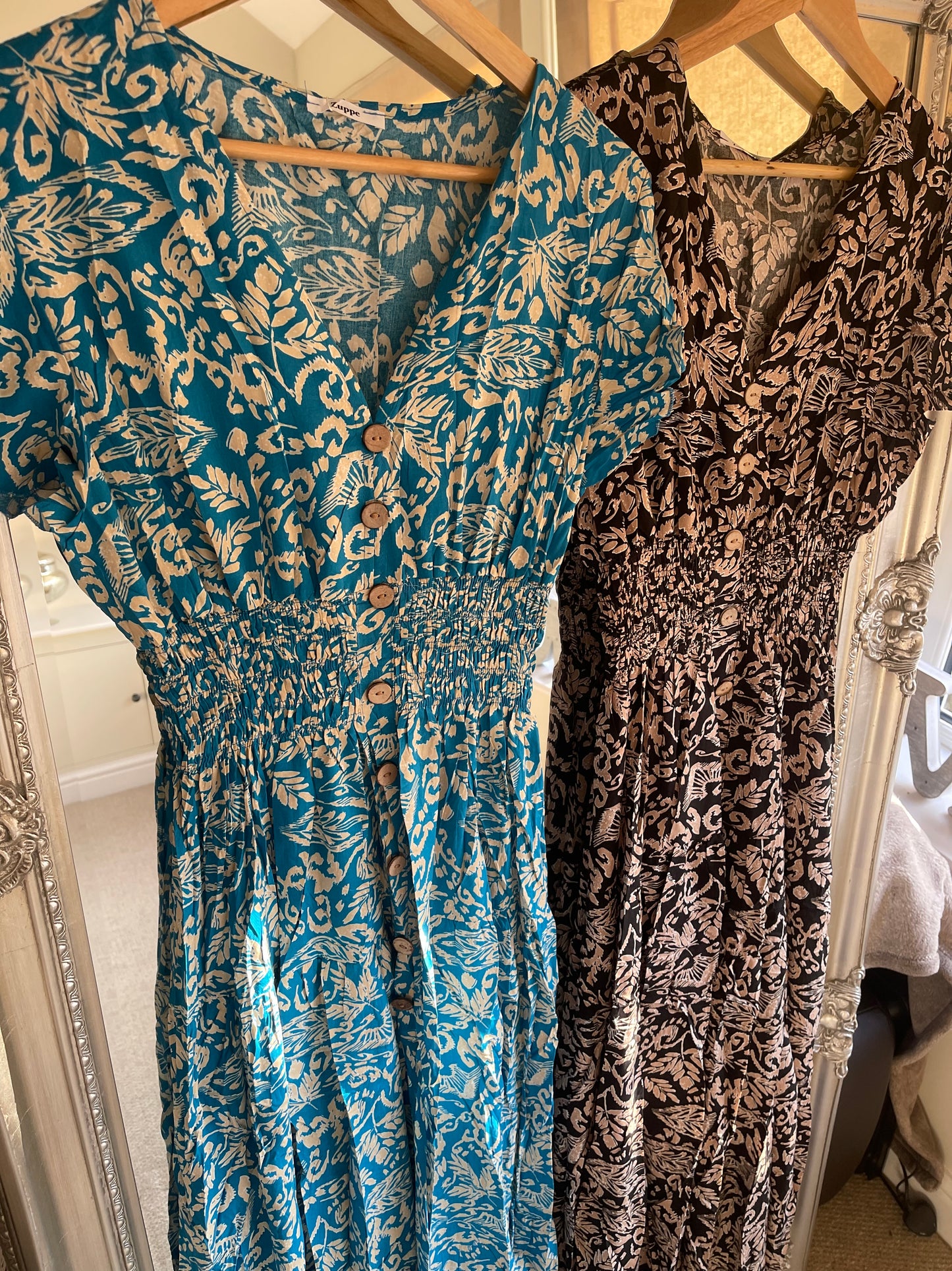 Heather - Floral Print Maxi Dress - Turquoise