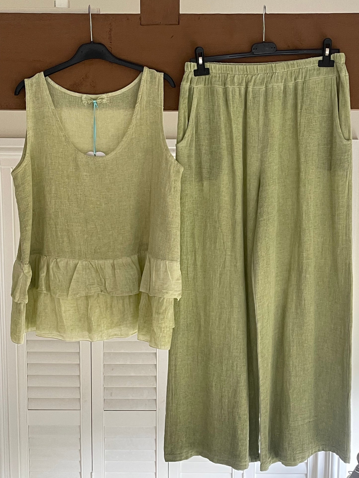 2 Piece Linen Set - Lime