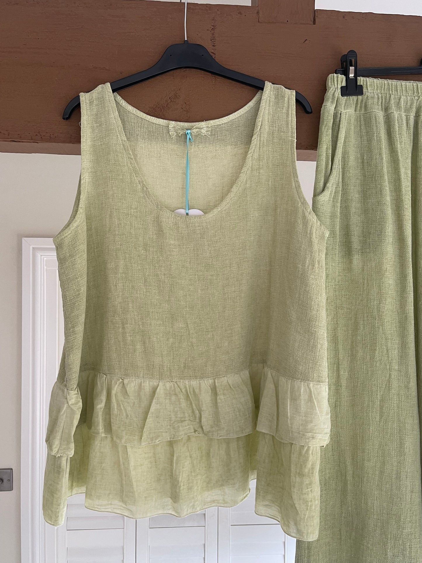 2 Piece Linen Set - Lime