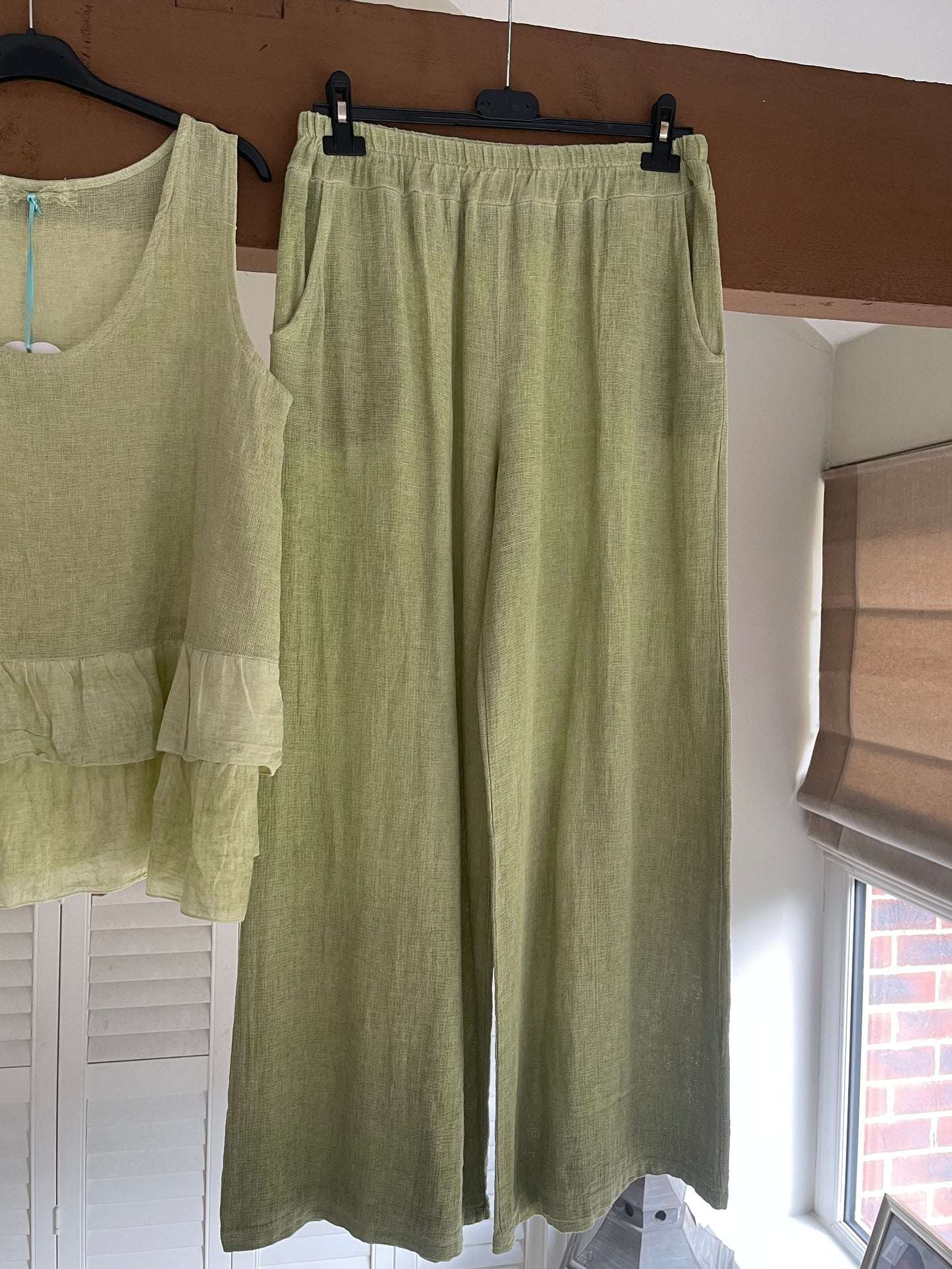 2 Piece Linen Set - Lime